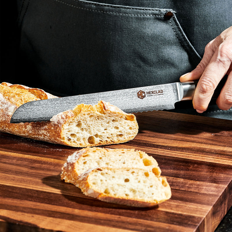 Damascus Steel Serrated Bread Knife, 8″ - Image 4