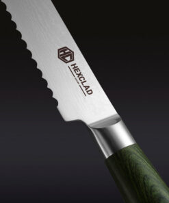 Alternative view of Damascus Steel Serrated Bread Knife, 8″