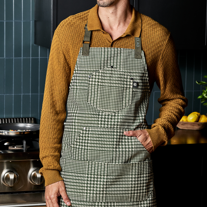 Eco Modern Apron (Houndstooth-Forest) - Image 2