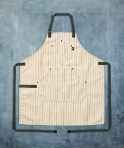 Eco Modern Apron (Pinstripe, Cream)
